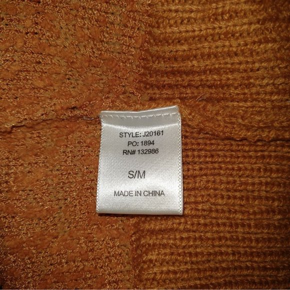 mittoshop Womens Sweater Size Small/Medium Burnt Orange V Neck Textured - Picture 7 of 7